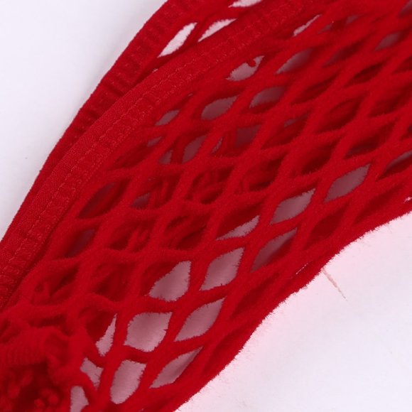 High Cut Deep-V Lace & Net Thong Back Teddy - Picture 3 of 6